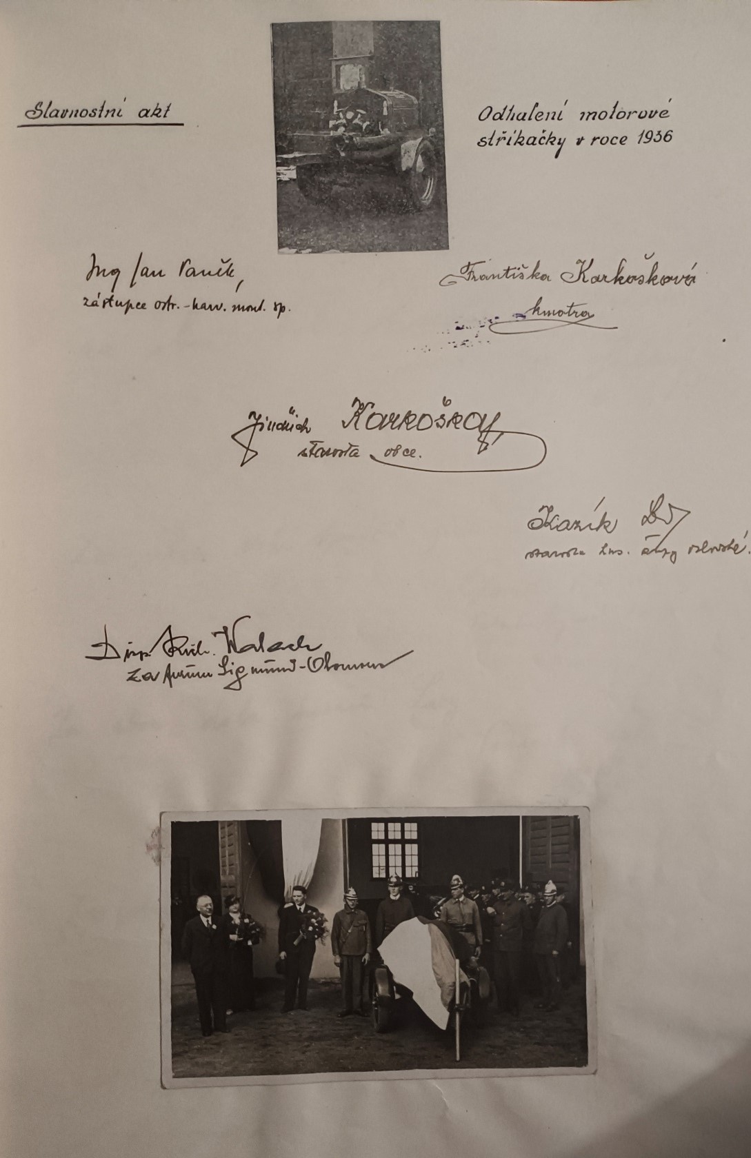 Stránka kroniky - Slavnostní akt 1936